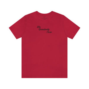 A red t-shirt with the words " sunshine club ".