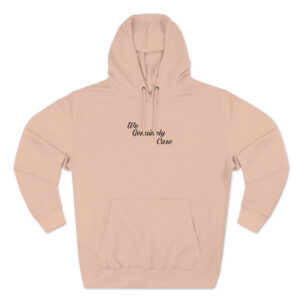 A light pink hoodie with the words " my friends are family ".