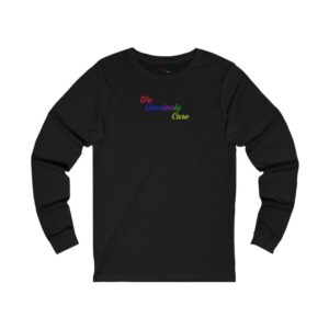 A long sleeve t-shirt with the word " rainbow ".