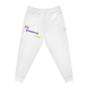 A white sweatpants with the words " community center ".