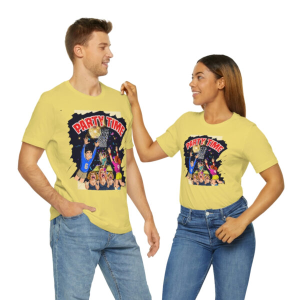 A man and woman wearing matching shirts with the words " rock on ".