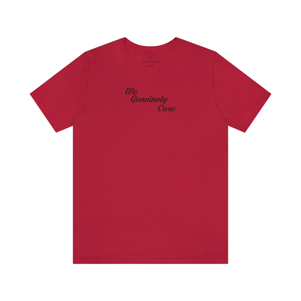 A red t-shirt with the words " business class ".