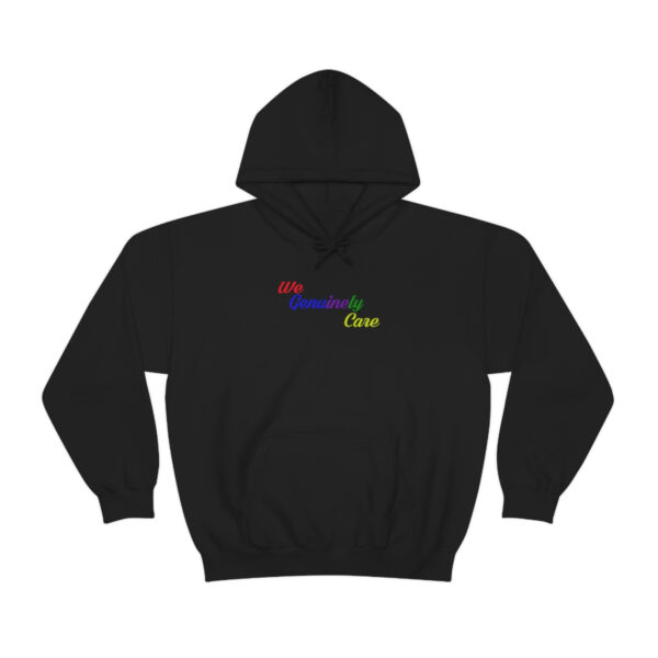 A black hoodie with the words " i am proud to be gay ".