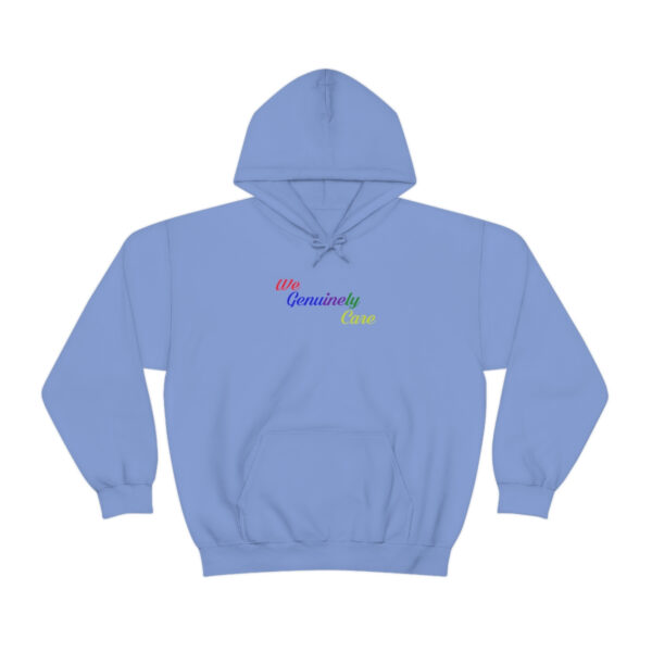 A light blue hoodie with the word " dreamers ".