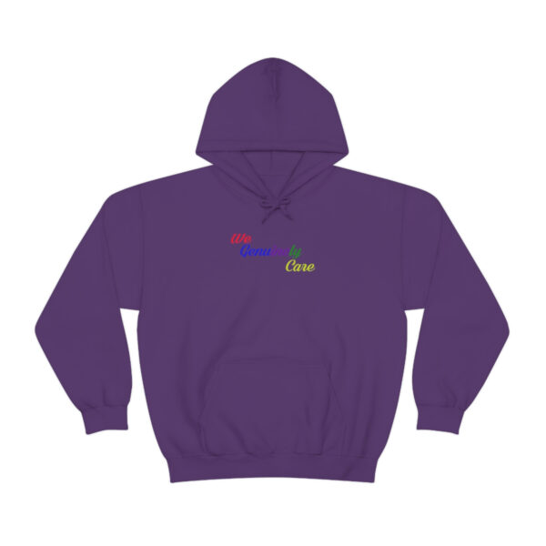 A purple hoodie with the word " save " written on it.