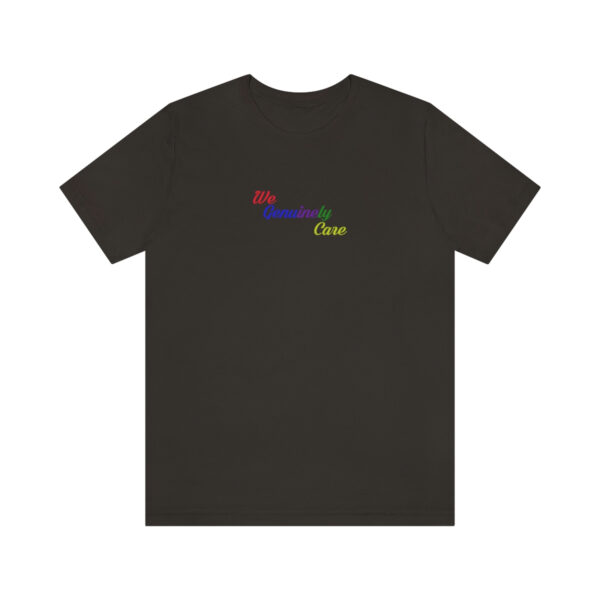 A black t-shirt with the word " rainbow ".