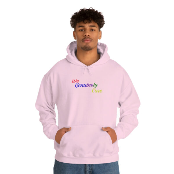 A man in a pink hoodie with the words " i am somebody 's child ".