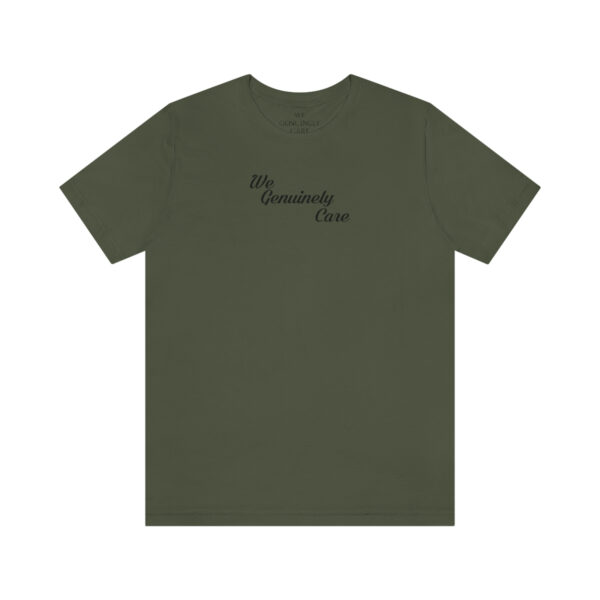 A green t-shirt with the words " turning tide ".