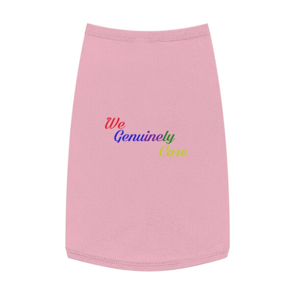 A pink skirt with the words " life generously cares ".