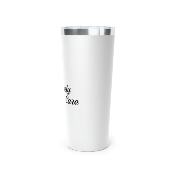 A white cup with the words " holy one ".