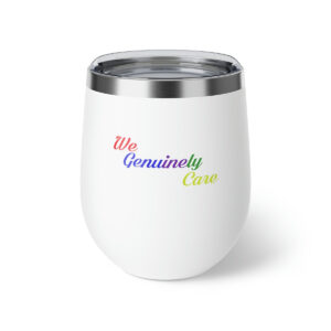 A white wine cup with the words " life genuinely close ".