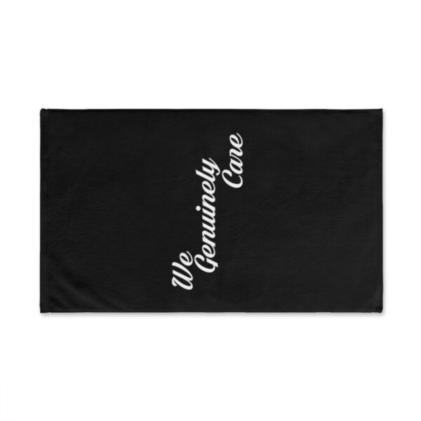 A black towel with the words " somebody else."