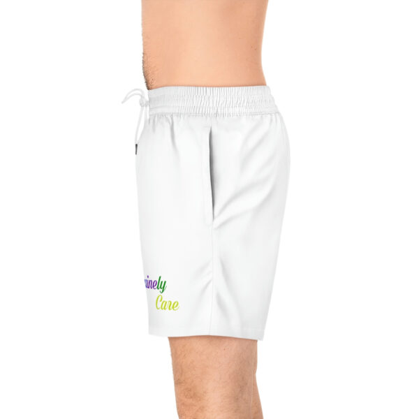 A man wearing white shorts with the words " i am somebody else."