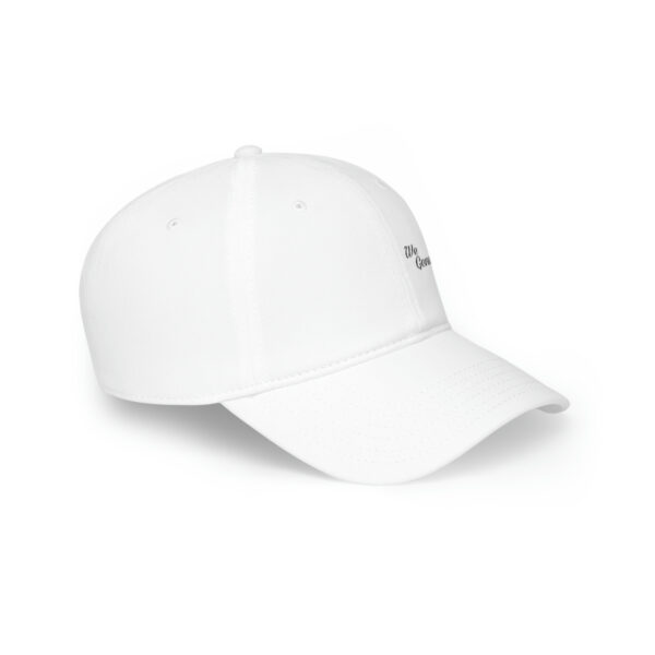 A white hat with the word " white " on it.