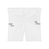 A pair of white shorts with the words " nobody clear."