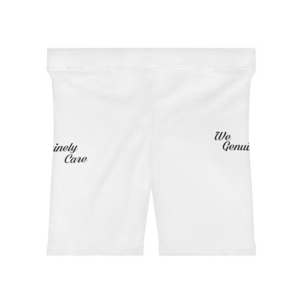 A pair of white shorts with the words " nobody clear."